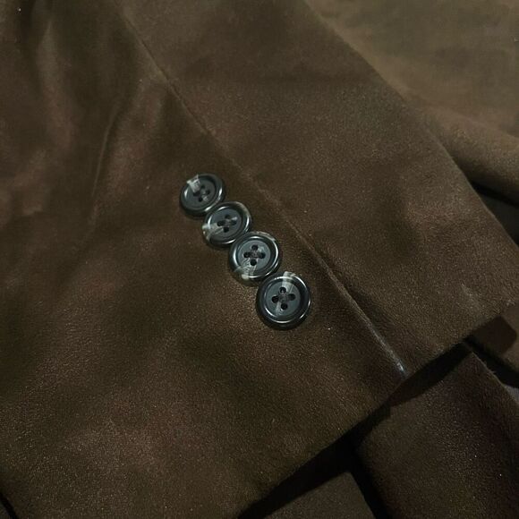 Chaps Brown Micro-Suede Suit Jacket Sports Coat Blazer Men’s 46L - Picture 5 of 7